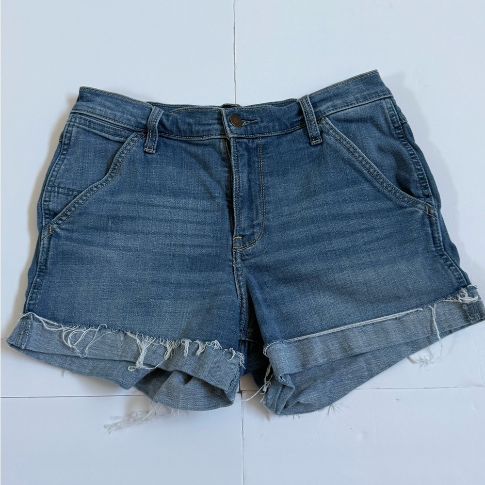 Hollister Jeans Shorts Women’s Sz 7 High-Rise Button fly Blue Denim Waist 28